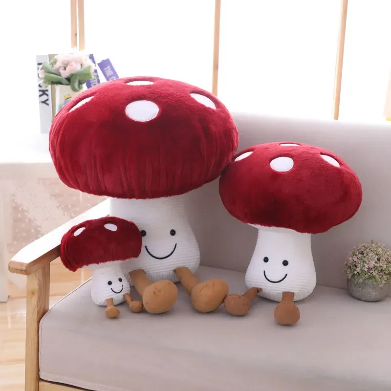 45cm Creative Cute Small Mushroom Stuffed Plush Toys Kawaii Plant Vegetables Mushroom Soft Doll gift Car/Bed/Sofa Hold pillow