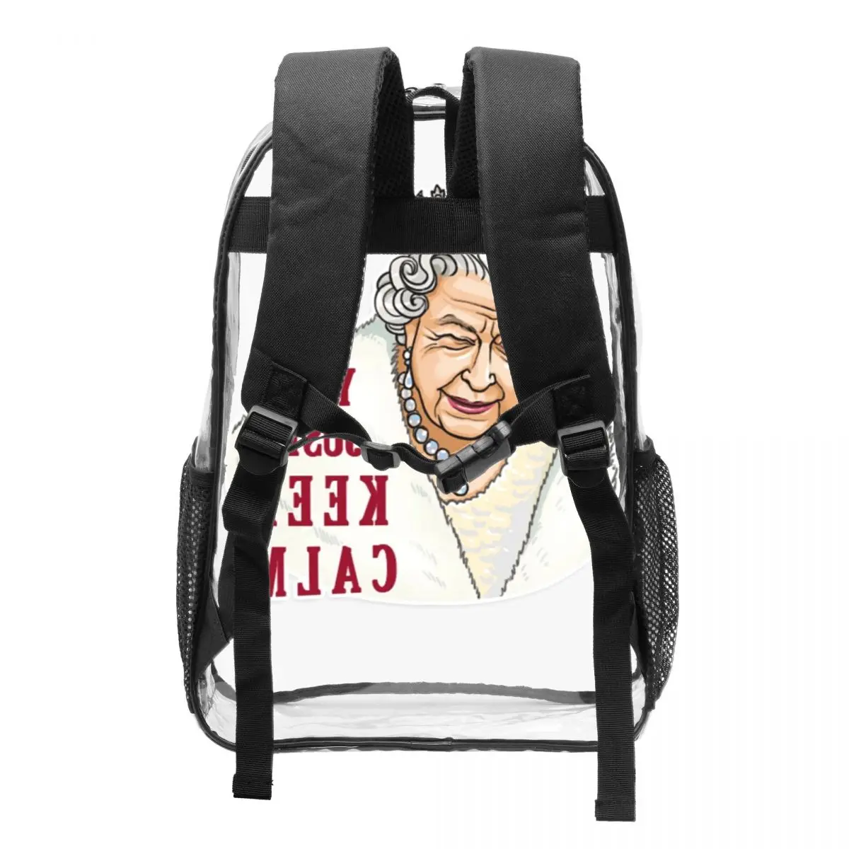 England Queen Elizabeth Fashionable and trendy Transparent backpack, comfortable and durable student backpack