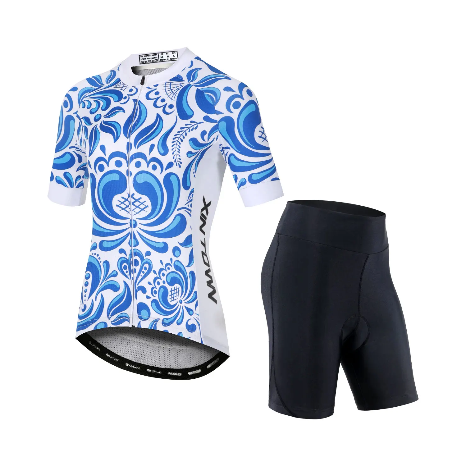 

Комплект велосипедного трикотажа с узором Селадона, летняя одежда для велоспорта, одежда для горного велосипеда, велосипедный костюм, быстросохнущий трикотаж, женский наряд