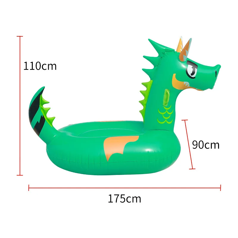 Inflatable Dinosaur Float Pool Toys Ride-On Dragon Swimming Pool Beach Float Summer Water Fun Floating Raft for Kids Adults