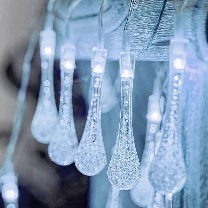 

Рождественские светодиодные гирлянды с каплями воды, водонепроницаемые уличные украшения, гирлянда с питанием от аккумулятора, гирлянды, гирлянды для свадебной вечеринки, сада