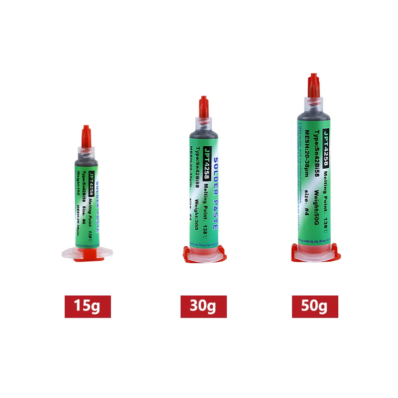 138℃ Low High Temperature Flux For Soldering Solder Paste Lead-free Syringe Flux for Soldering Led Sn42bi58 SMD Repair Tin Paste