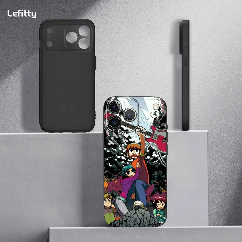 S-Scott Pilgrim Vs. The World Phone Case For IPhone 17 16 15 14 13 12 11 Pro Max Plus Mini Black Frosted Soft Shell Funda