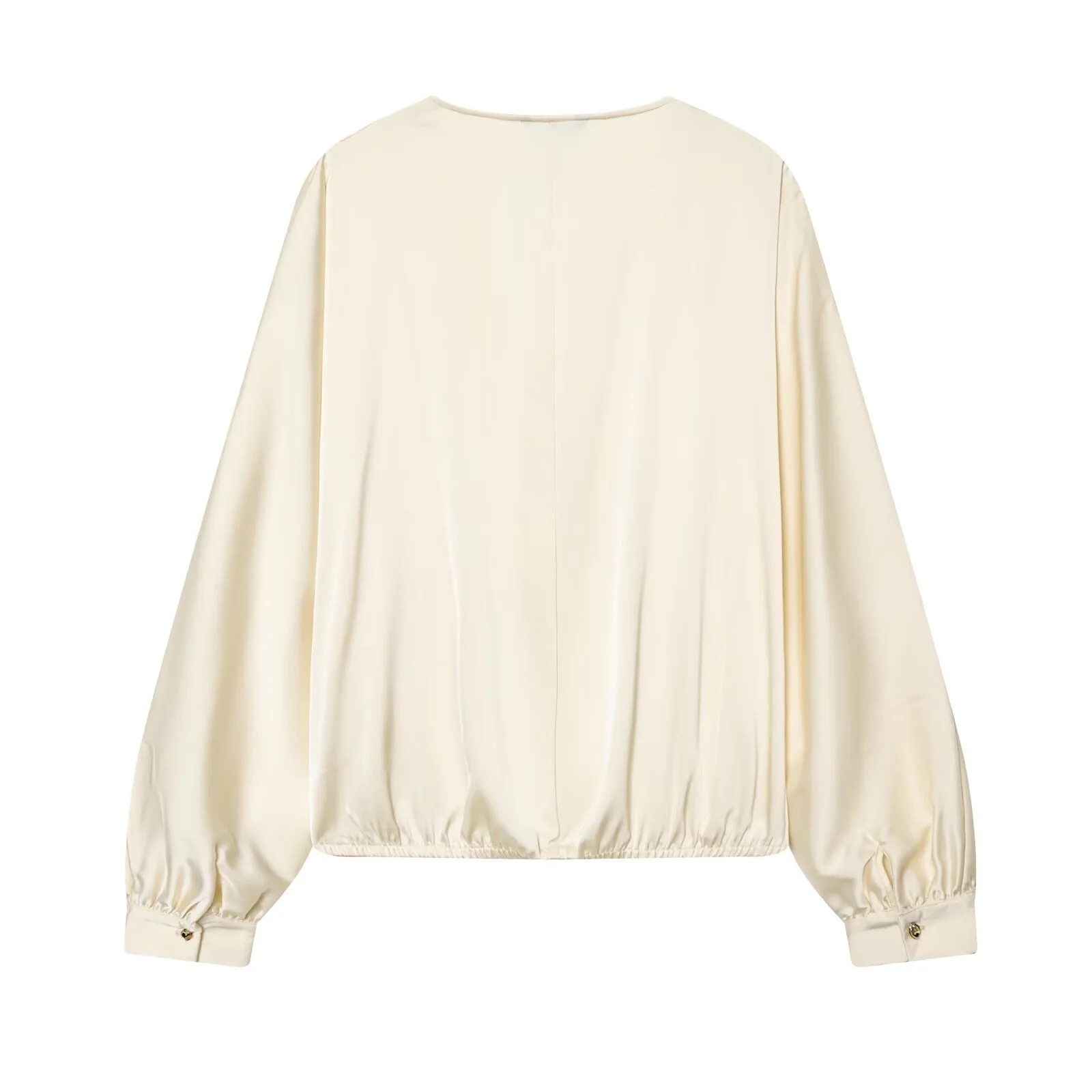 Withered Spring New European And American Style Fashionable Double Breasted Silk Textured Shirt Woman Clothes Shirts