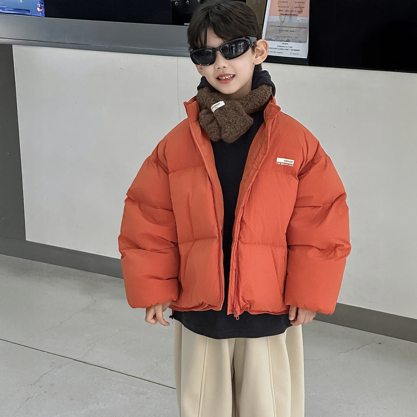 

Children Clothing Kids Simple Korean Style Down Jacket 2025 Winter New Boys Handsome Warm Thickened Solid Color Down Jacket
