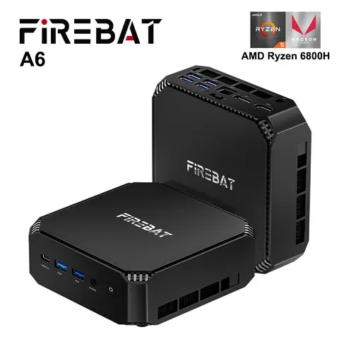 Firebat A6 Mini PC AMD R7 6800H 8-core 16-thread Computer 16GB DDR5 512GB PCIe 3.0 SSD WiFi 6 BT5.2 Mini PC Desktop Computer