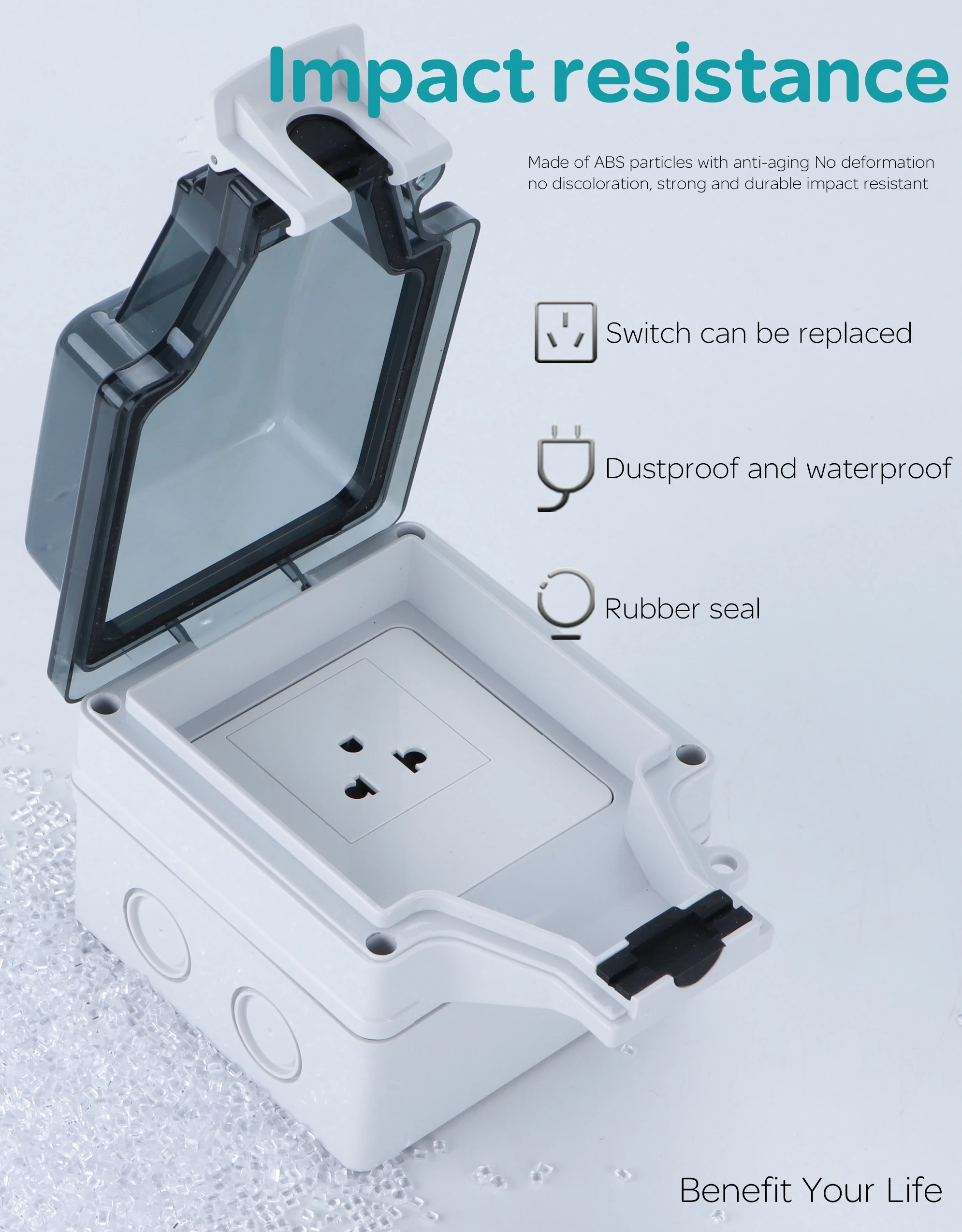 1 التبديل 2 المقبس في الهواء الطلق الجدار التبديل المقبس الطقس الغبار برهان 16A تصنيف الحالي الأمريكي القياسية CN التوصيل Compatie WiFi #4