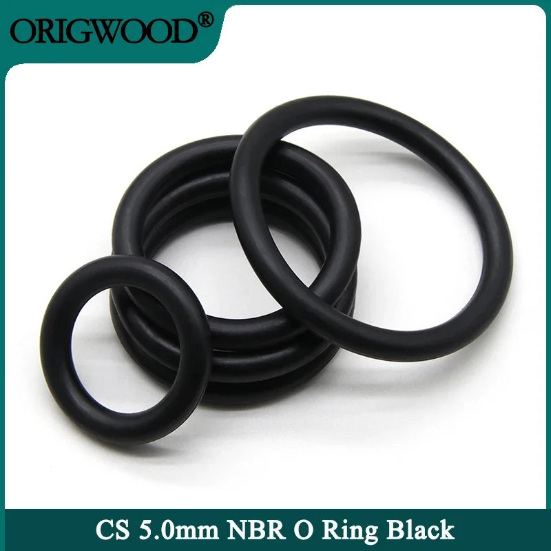 

10pcs NBR O Ring Nitrile Rubber Gasket Thickness CS 5mm OD 15~170mm Black Round O Type Corrosion Oil Resist Sealing Washer