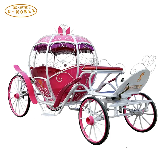 Princess White Pumpkin Wedding Horse Drawn Carriage Wedding Buggy Carriage For Sale