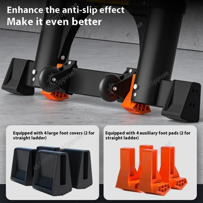 Escalera de extensión de marco A resistente de aleación de aluminio, escalera multifunción telescópica plegable para almacén doméstico y construcción