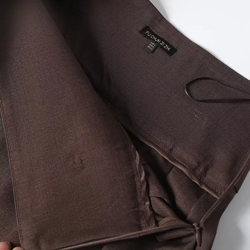 제니&데이브 2026 스커트 여성 의류 팔다스 스커트 프랑스 패션 여성 플리츠 스커트 빈티지 하이 웨이스트 A라인 스커트 여성