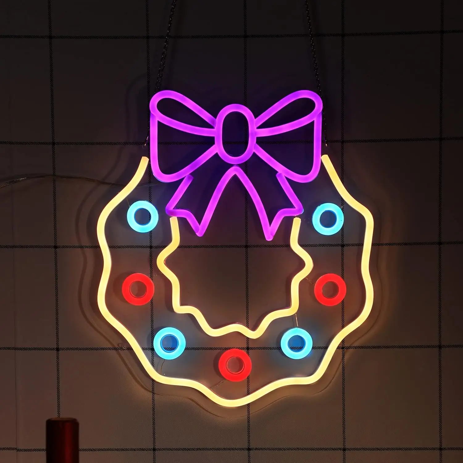 دونات النيون عيد الميلاد LED النيون ضوء جدار ديكور للأطفال غرفة نوم الزفاف بار نادي هدية الكريسماس لصديق USB بالطاقة #4