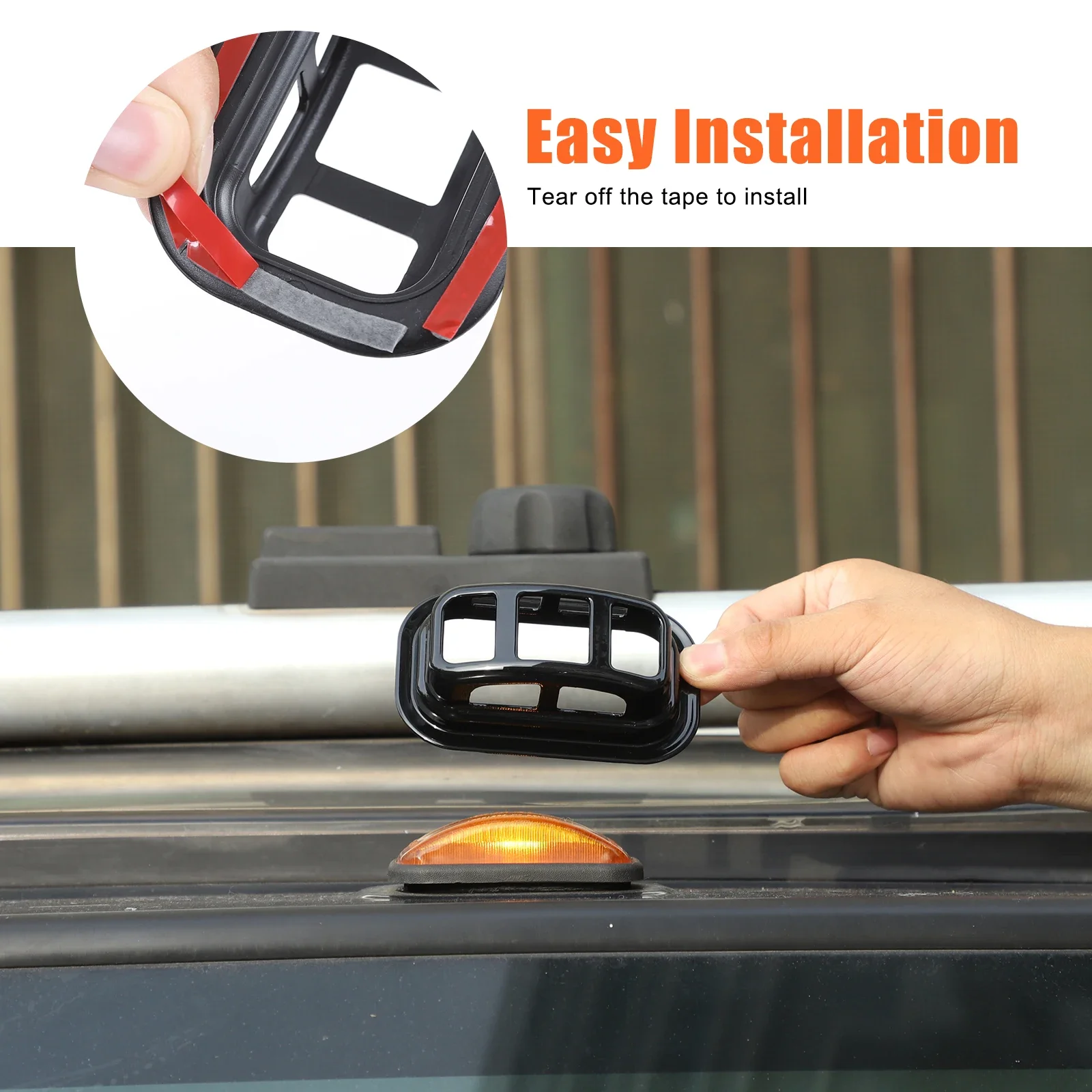 

ABS Front and rear roof light protective mesh cover, side turn signal protective mesh cover for Hummer H2 2003-2009 Accessories
