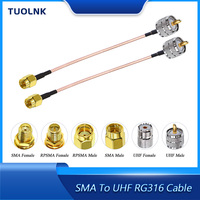 SMA Male Plug to UHF PL259 SO239 Connector RG316 Coax Cable Cable SMA Female Jack to UHF RF Jumper Antennas 50omh Low Loss Cable