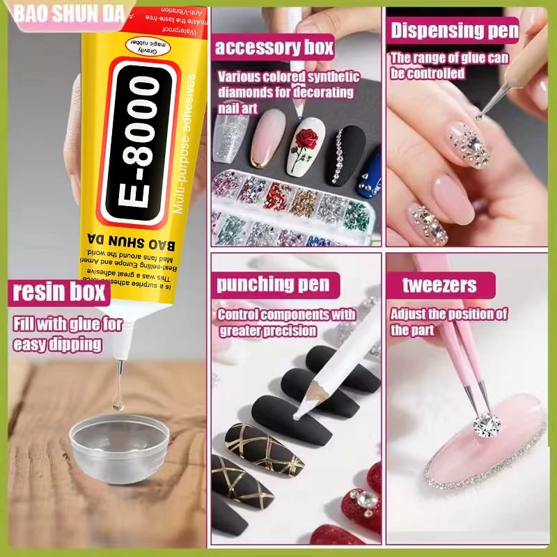 

E8000 Transparent rubber Precision Tip Water Diamond rubber rubber Water Drilling Craft jewels rubber Make Up jewels Crafts