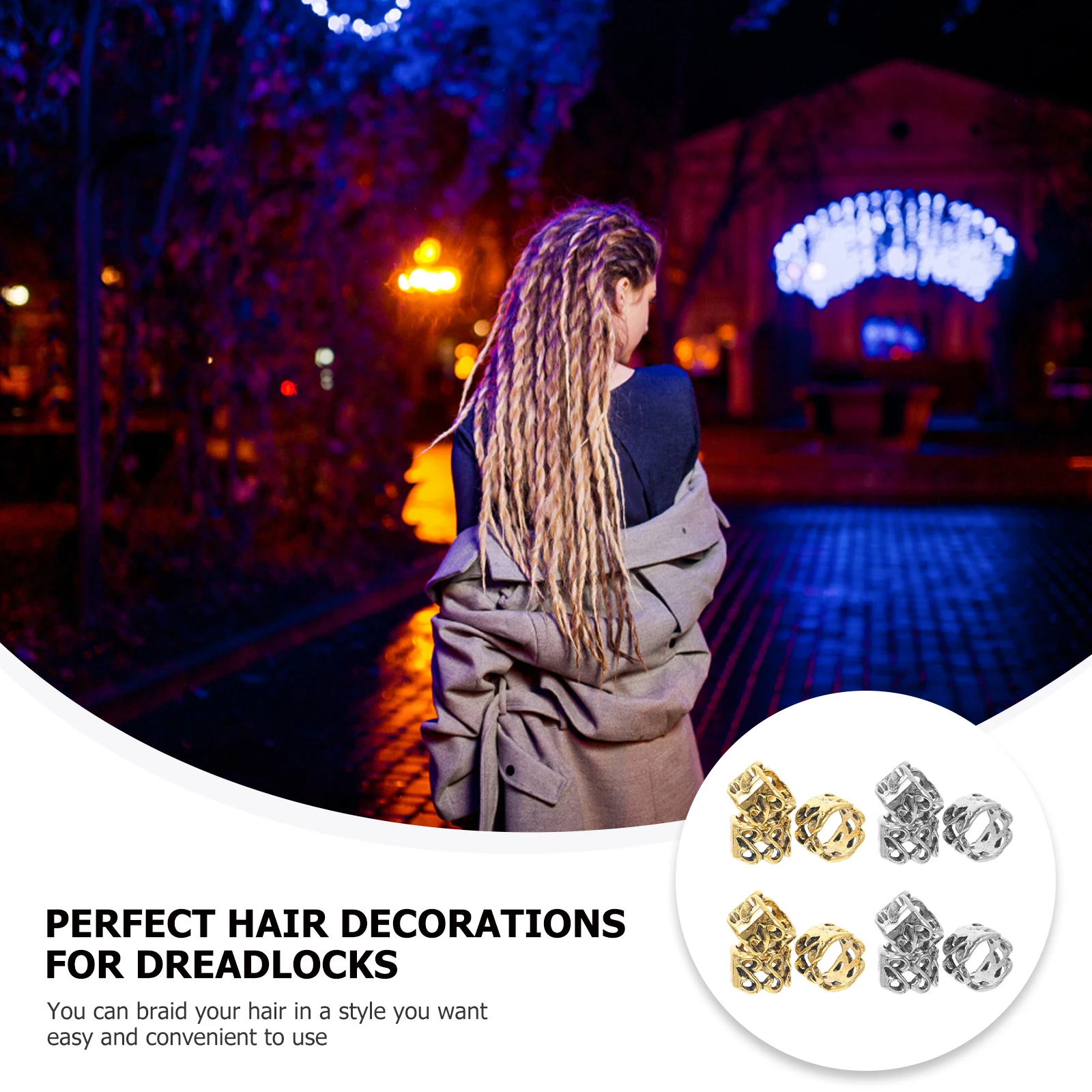 

20 Pcs Retro Hair Accessories Ethnic Style Braiding Beads Fasteners Zinc Alloy Hair Decorations Dreadlock Beads