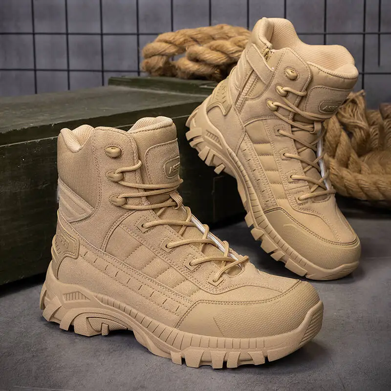 

Brand Outdoor Boots Men New Lace-up Ankle Boots Waterproof Non-slip Hiking Ankle Boots Wear-resistant Jungle Trekking Size39-47