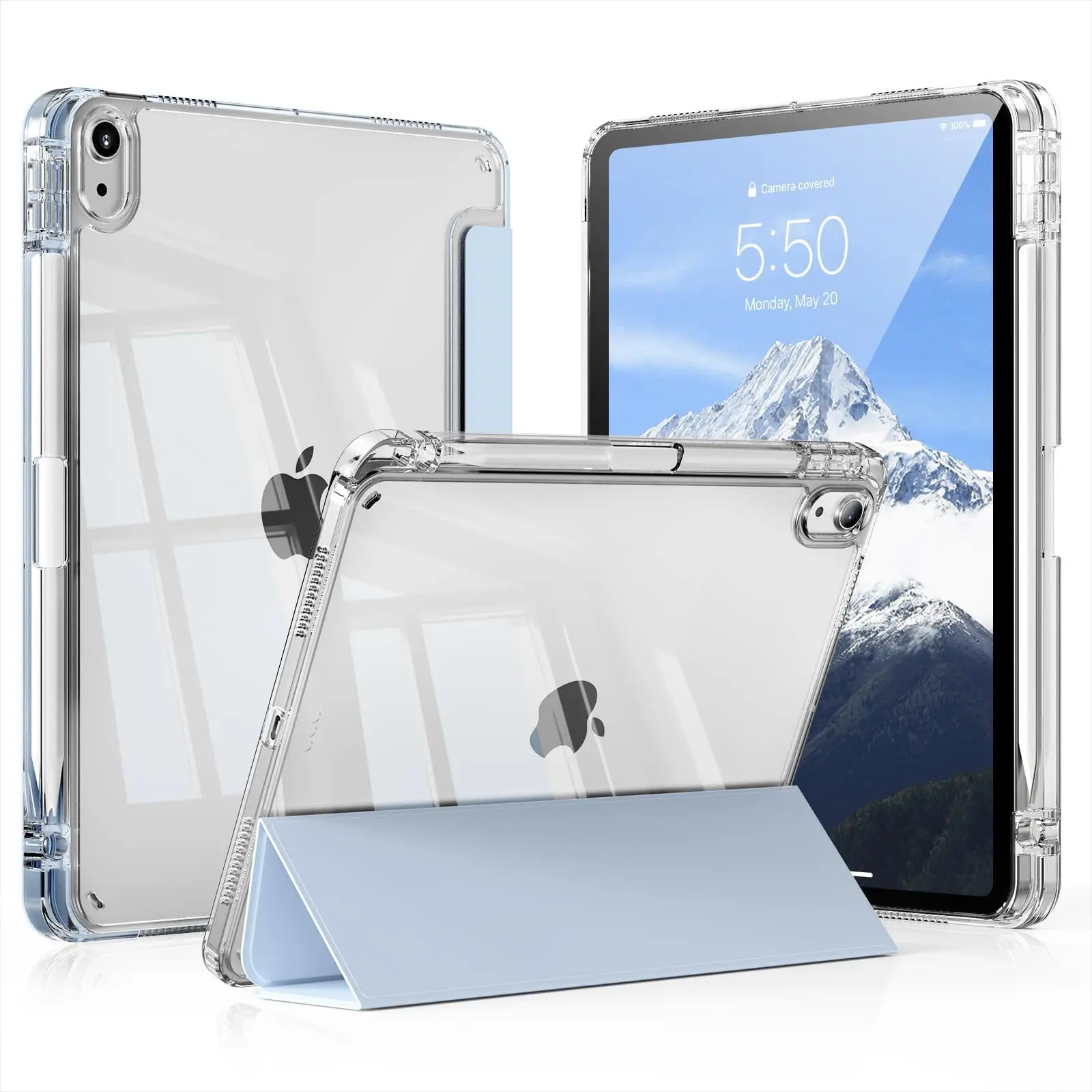 Чехол для iPad 10-го поколения с держателем для стилуса, трёхслойный, с прозрачной акриловой задней панелью, жёсткий, для iPad 10.2, 9.7, Air 5, 11, iPad 10, 9, 11-го поколения, A16.