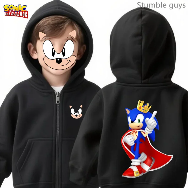 سونيك كيدز أنيمي الرمز البريدي هوديي ربيع الخريف كول الأولاد ملابس الفتيات ملابس رياضية مباراة الجينز