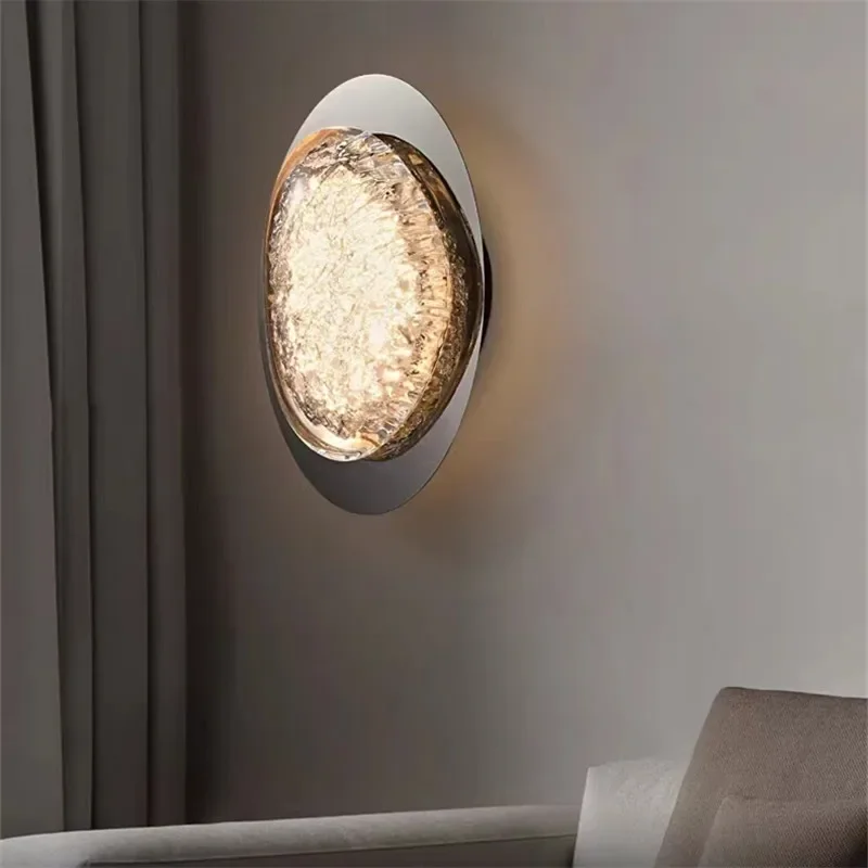 Luxury Crystal  wall lamp Platinum Art unique wall decor Light Bedroom Bedside Lamp Optical Acrylic Simple beside led lights