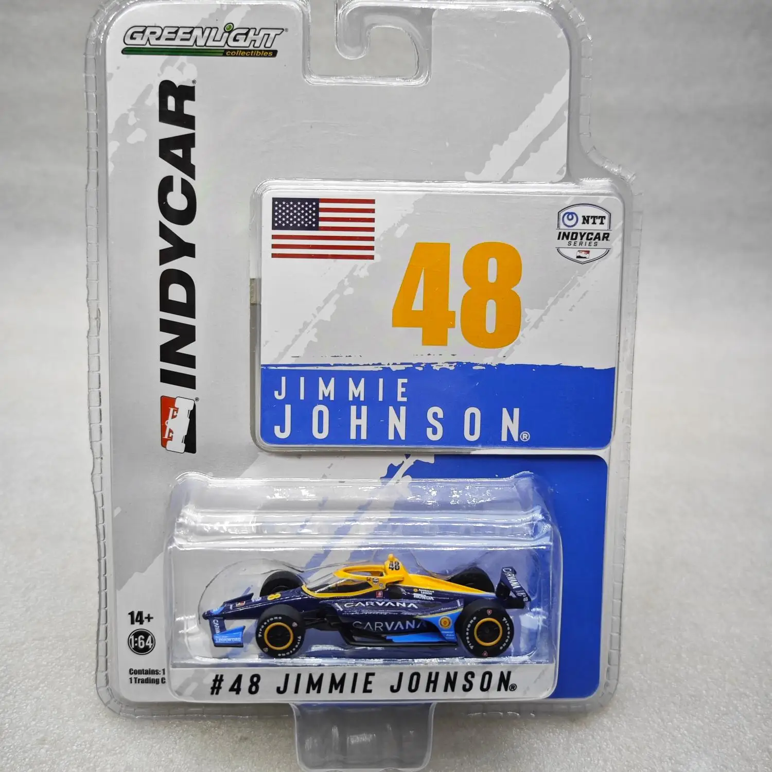 

GreenLight 1:64 2021 серия NTT IndyCar- # 48-имитационный автомобиль из сплава Jimmie Johnson-Carvana, модель уравнения гоночного автомобиля