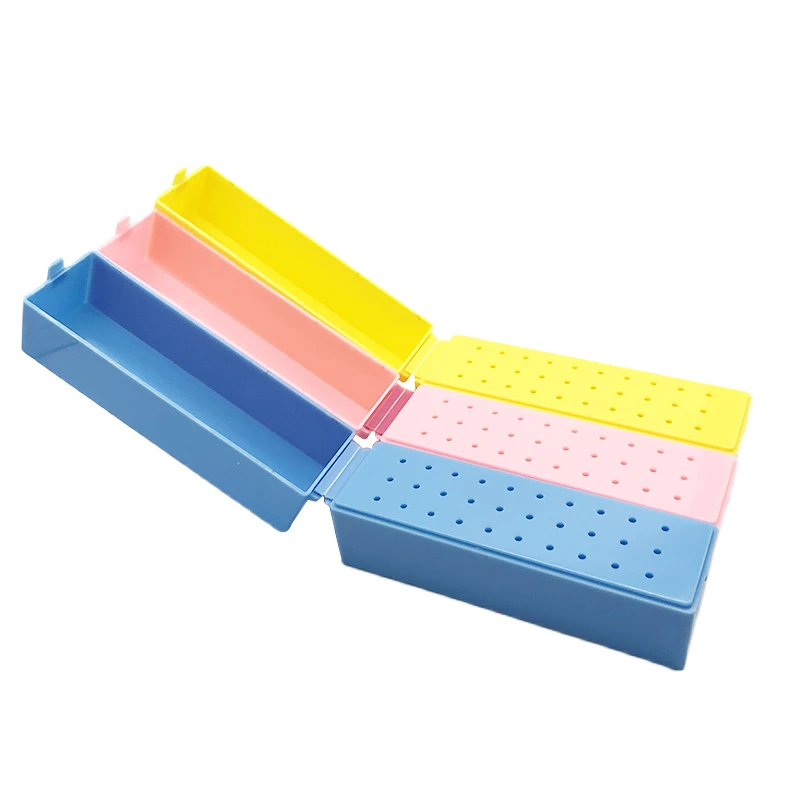 24/30/48/60 Holes Plastic Dental Bur Holder Disinfection Carbide Burs Block Drills Case Box Dentist Products Lab Equipment