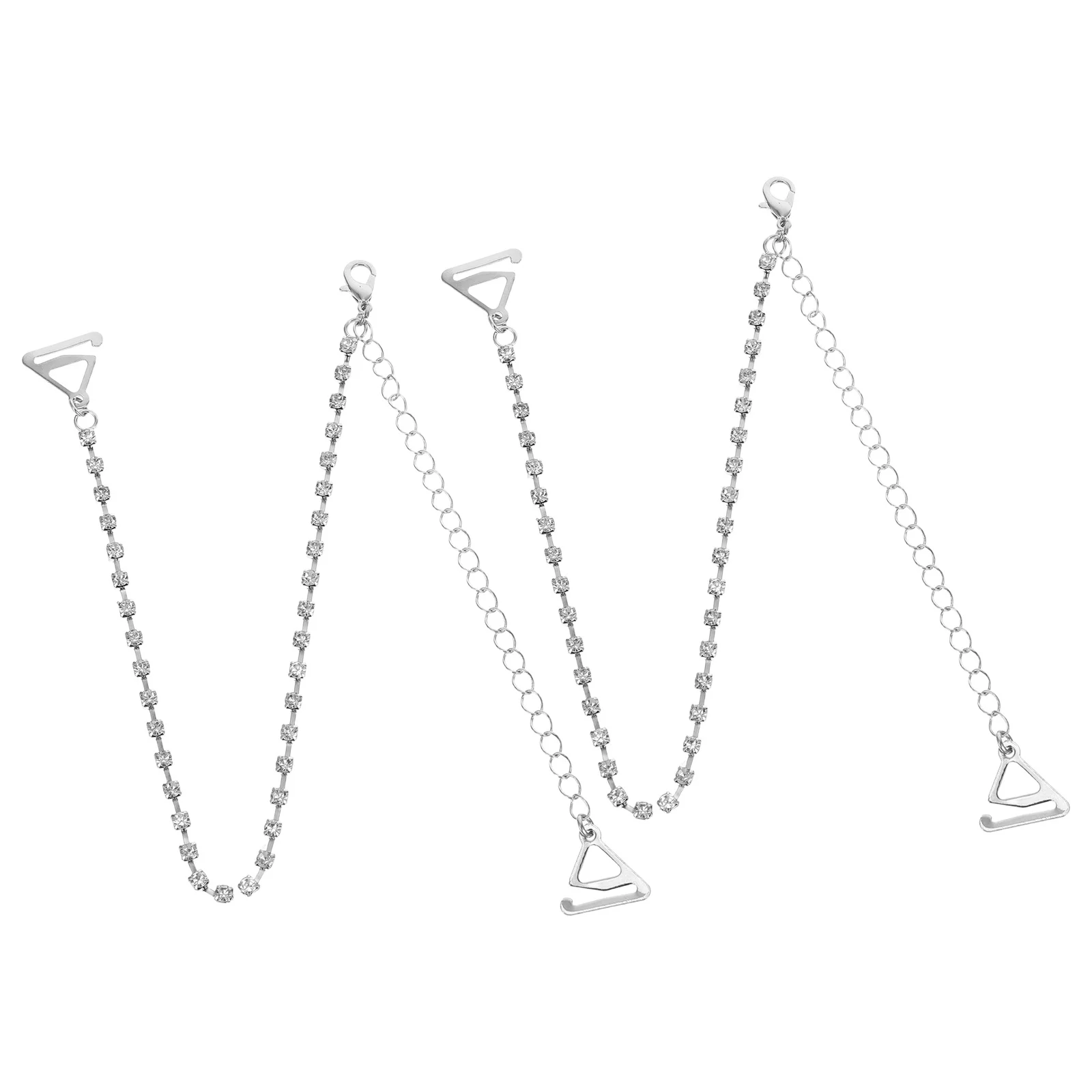 

1 Pair Rhinestone Bra Straps Adjustable 35-48Cm Crystal Chain For Women Wedding Bridal Underwear Thin Strap Replacement Beaded
