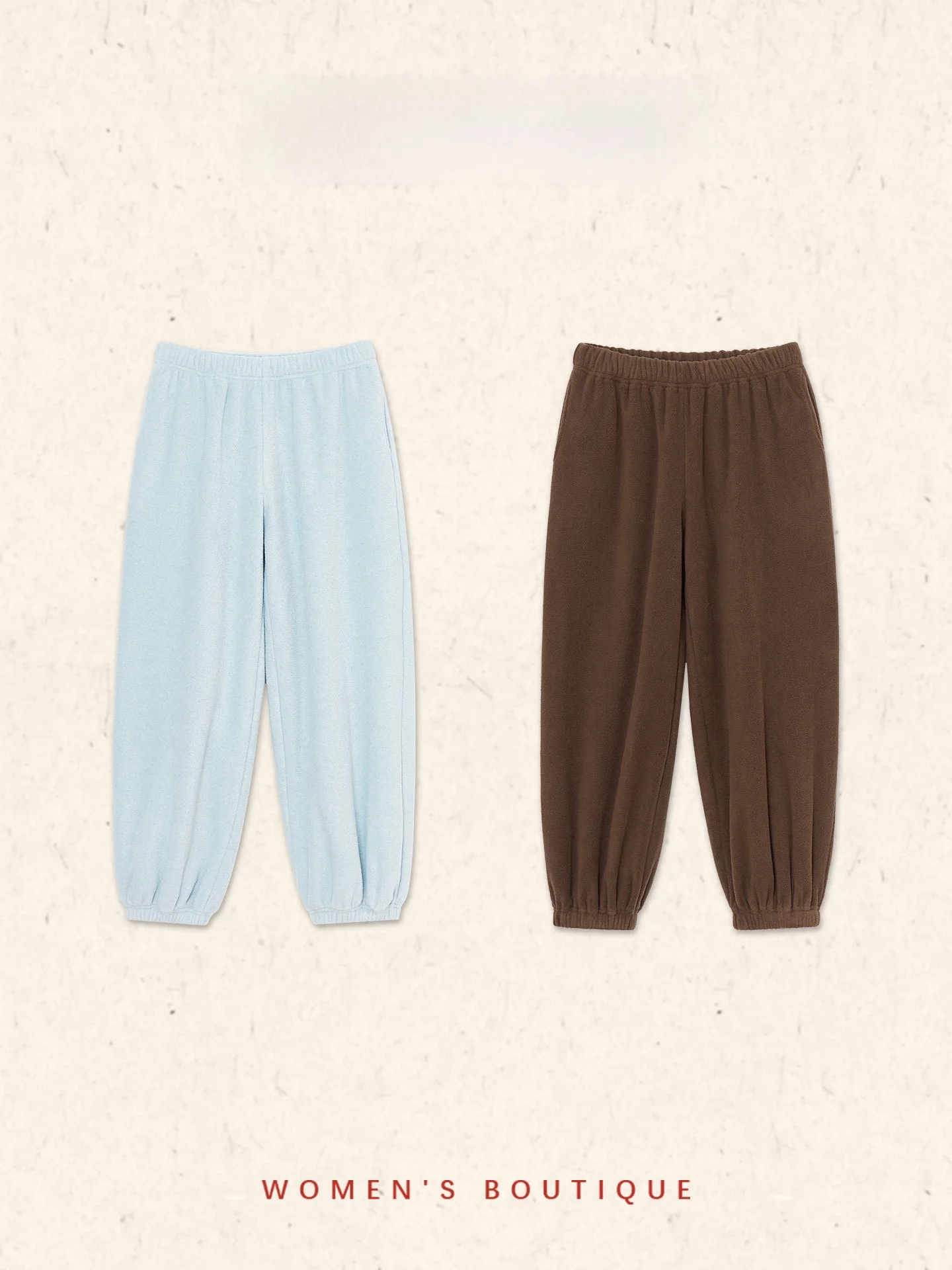 

Thickened Fleece Particle Velvet Women Loose Lazy Long Trousers Casual Style Natural Waist Polyester Fabric Warmth Function