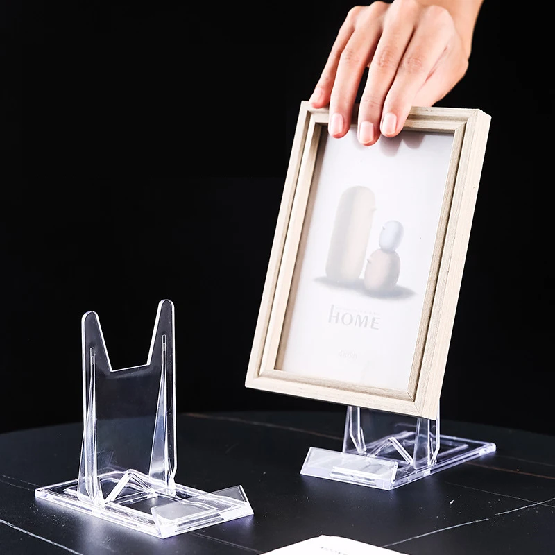 Adjustable Cards Holder For Trading Card Support Triangle Card Display Stand Transparent Memorial Challenge Coin Capsule Holder