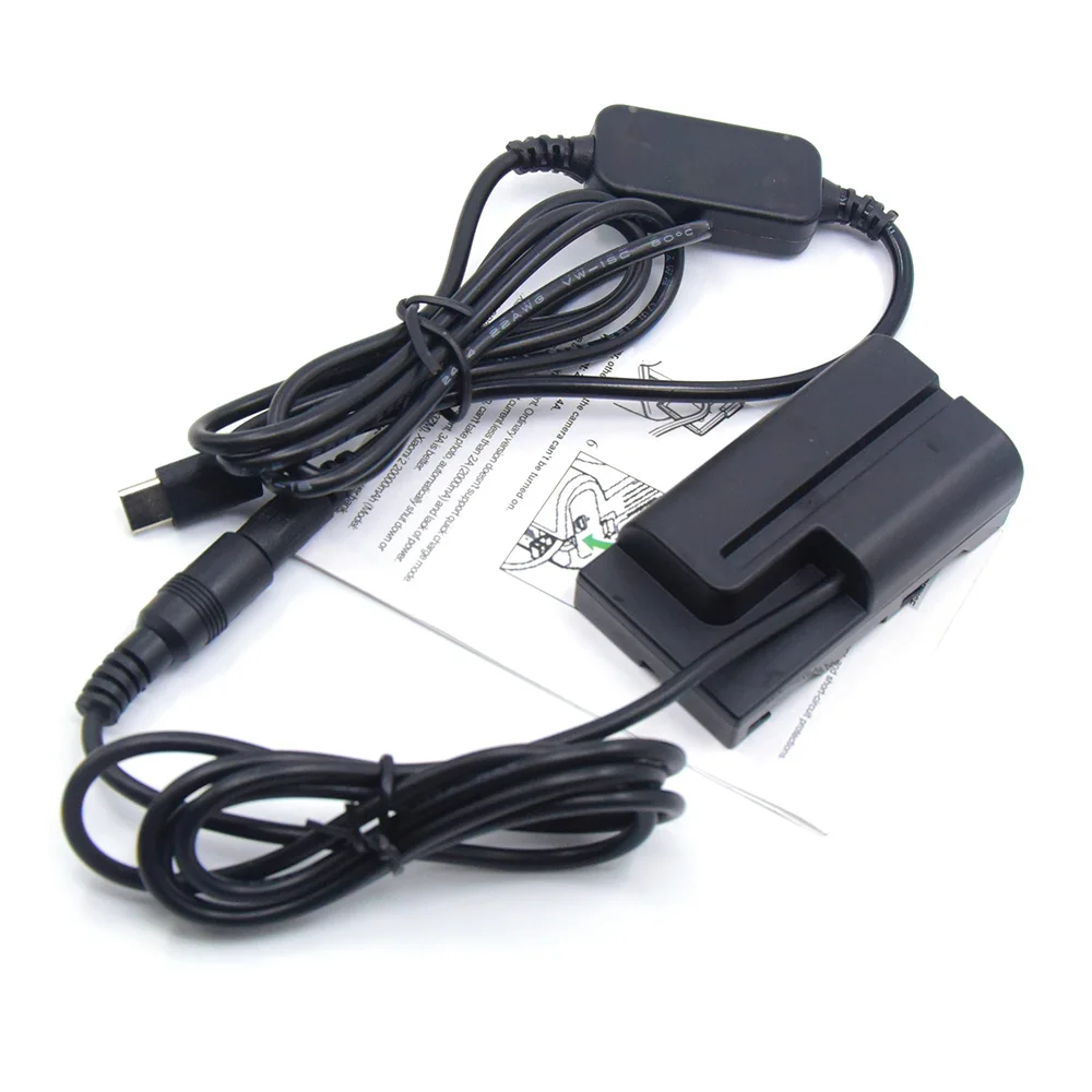 Cable de alimentación USB tipo C + batería ficticia de NP-F550, acoplador de CC compatible con DK-415 para cámara Sony NEX-FS100 y BMPCC, luz LED, F750, F960, F970