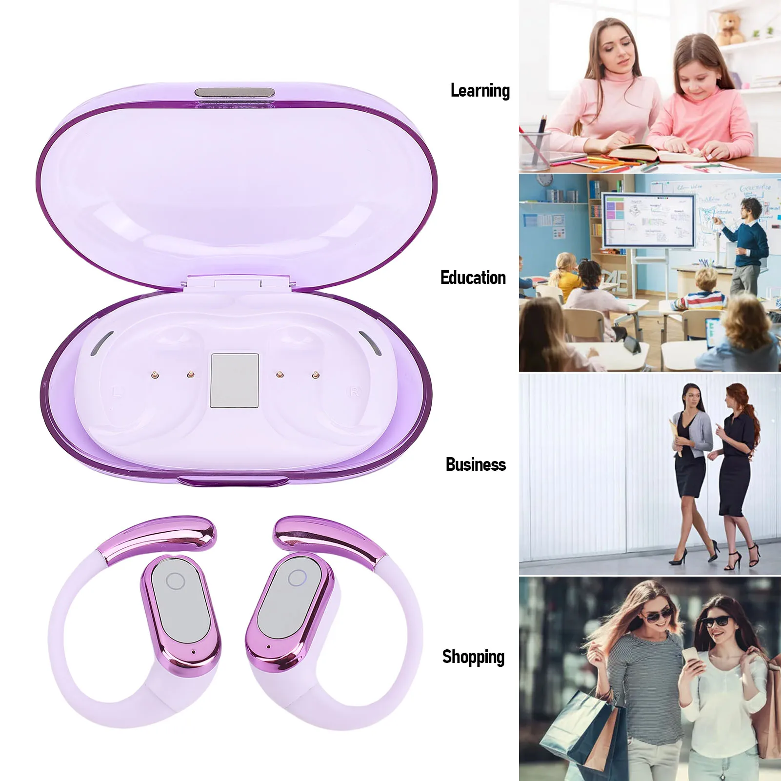 سماعات أذن للترجمة بالذكاء الاصطناعي في الوقت الحقيقي 164 مترجم لغة 3 في 1 سماعات رأس لاسلكية ذكية لتقليل الضوضاء لأعمال السفر