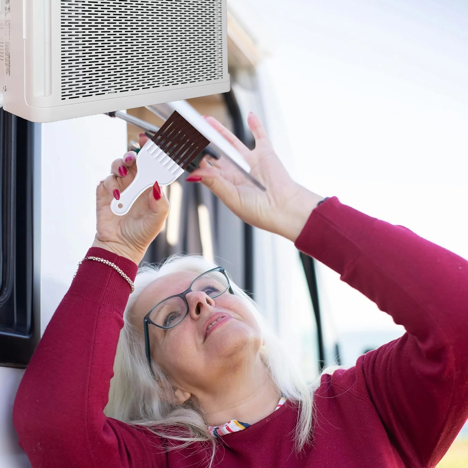 2Pcs Air Conditioner Fin Comb Cleaner kit AC Coil Cleaning Brush Condenser Fin Straightener AC Evaporator Comb Radiator Repair C