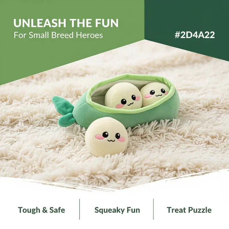 1 pièce de jouet en peluche pour petit chien en forme de gouffre de pois, résistant aux morsures, couineur et interactif, pour le grincement des dents, la réduction du stress et le jeu du chien.