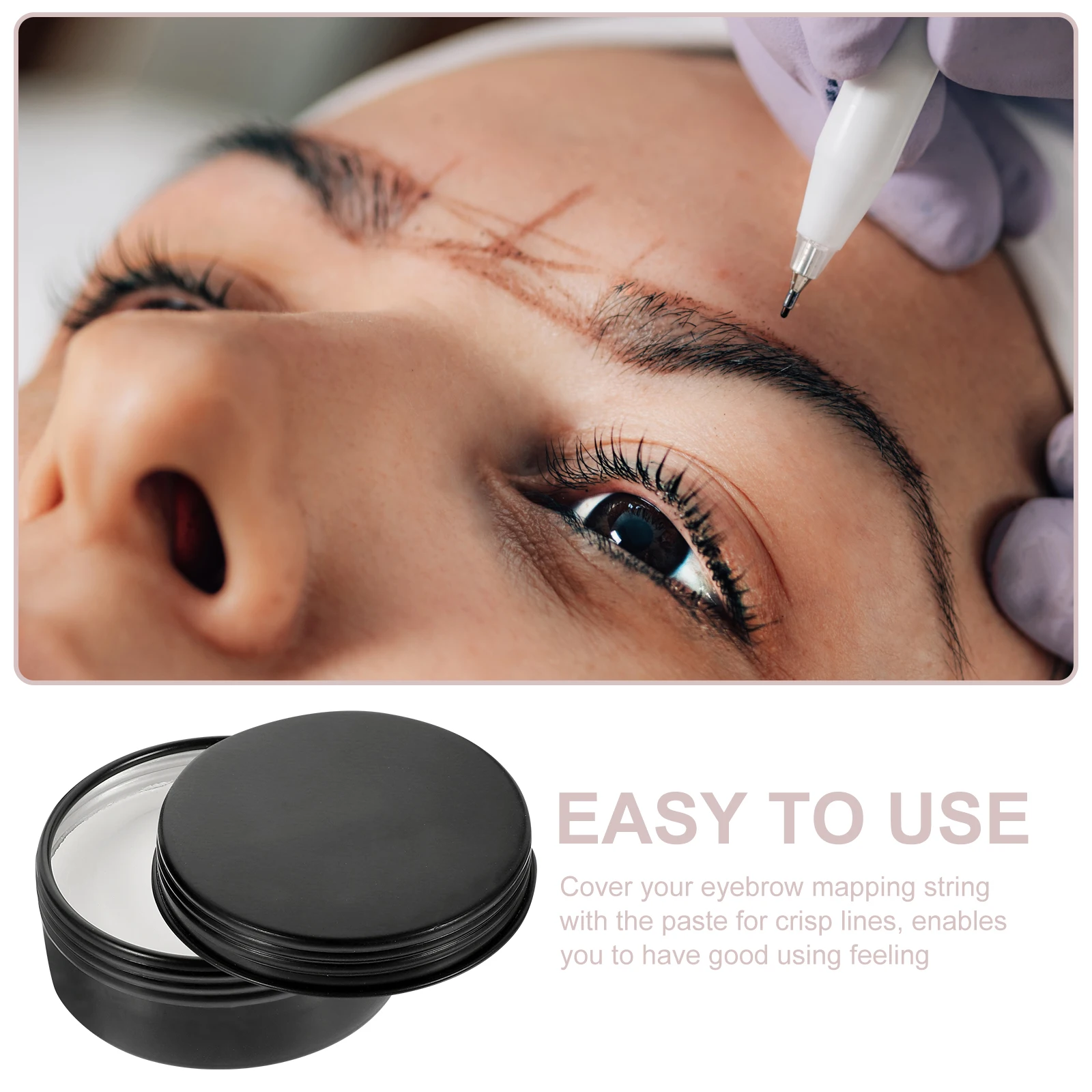 

Eyebrow Mapping Paste Women Makeup Tools Black Can White Material Water Washable Safe Professional Tattoo Learning Easy Use
