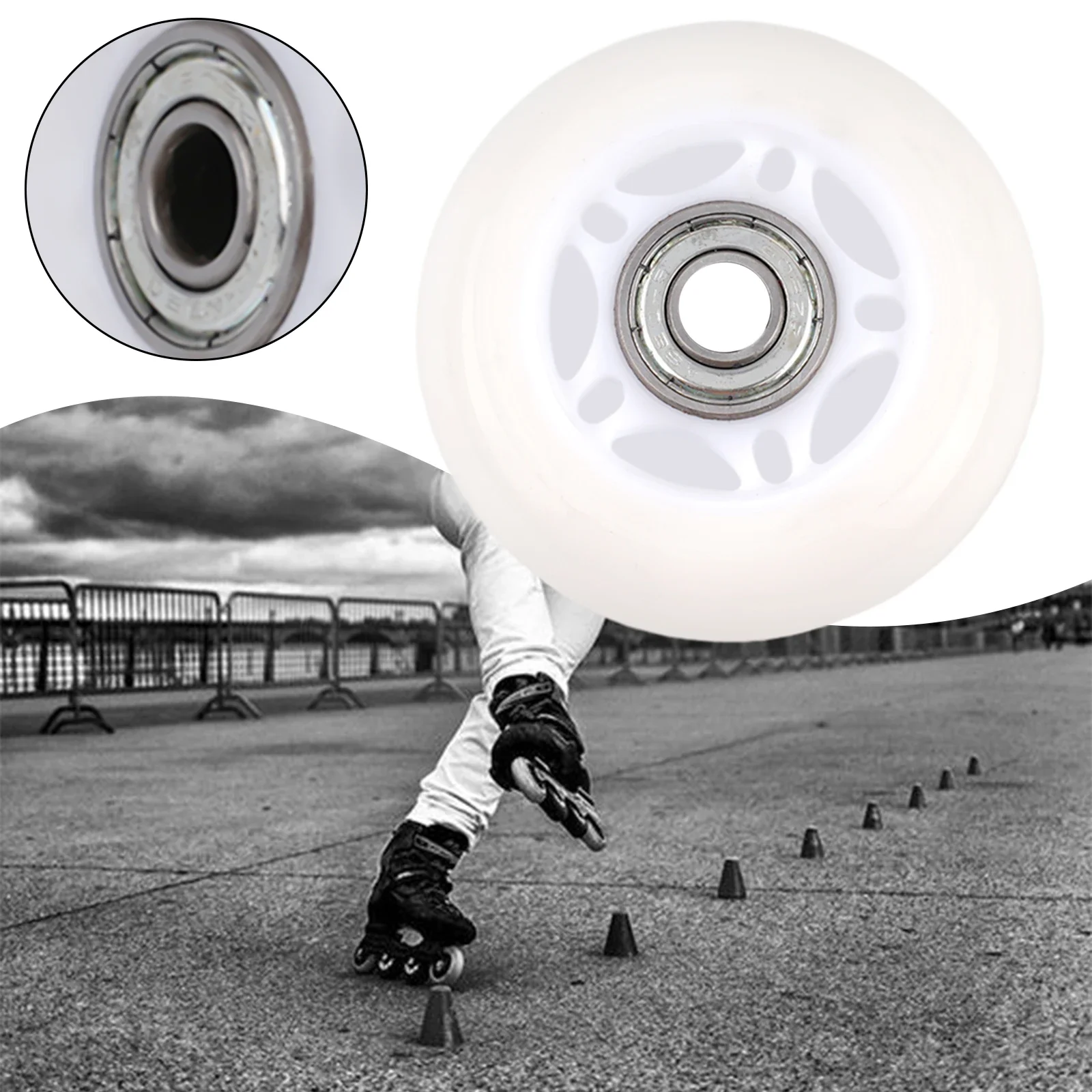 Perfect For Luggage, 64mm 70mm 72mm Inline Skate Wheels With Bearing Glitter Wheels, High Elasticity And Wear Resistant