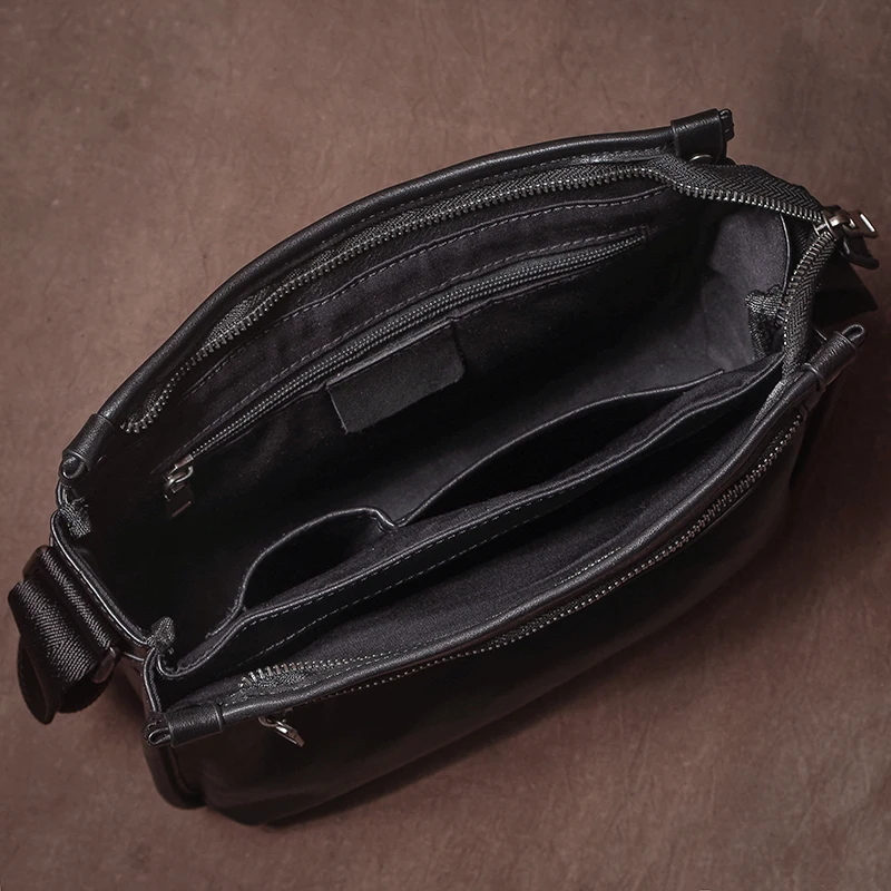 GURO High Quality Men's Genuine Leather Shoulder Bag Casual Trendy Crossbody Bag Luxury Messenger Bag Natural Cowhide Sling Bags - view 5