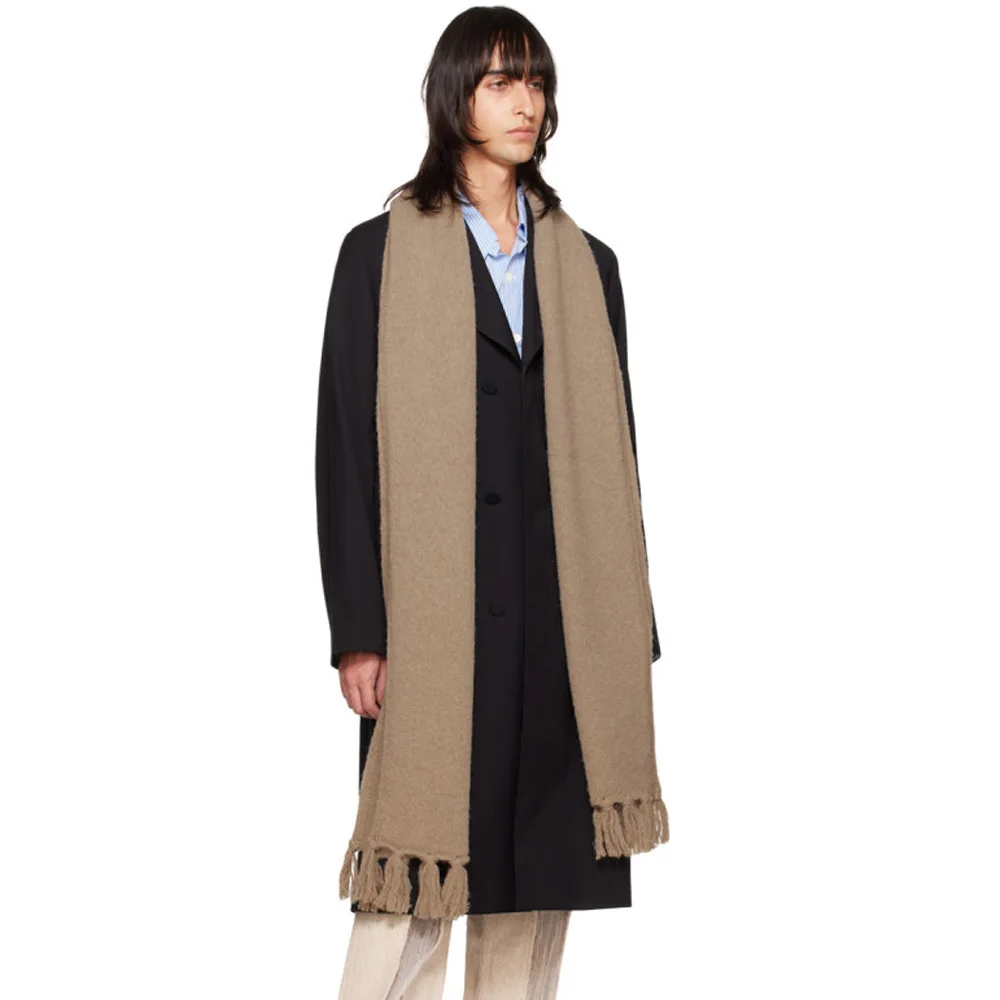 

Дизайнерский стиль содержит 20-шерстяную однотонную подвесную пряжу для бороды, вязаный шарф с кисточками, унисекс, осенне-зимний шарф на шею