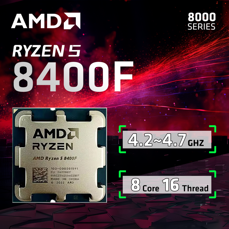 new AMD Ryzen 5 8400F New R5 8400F 6 Cores 12 Threads 4.2GHz Desktop Processor Socket AM5 CPU Gaming Processo but no fan