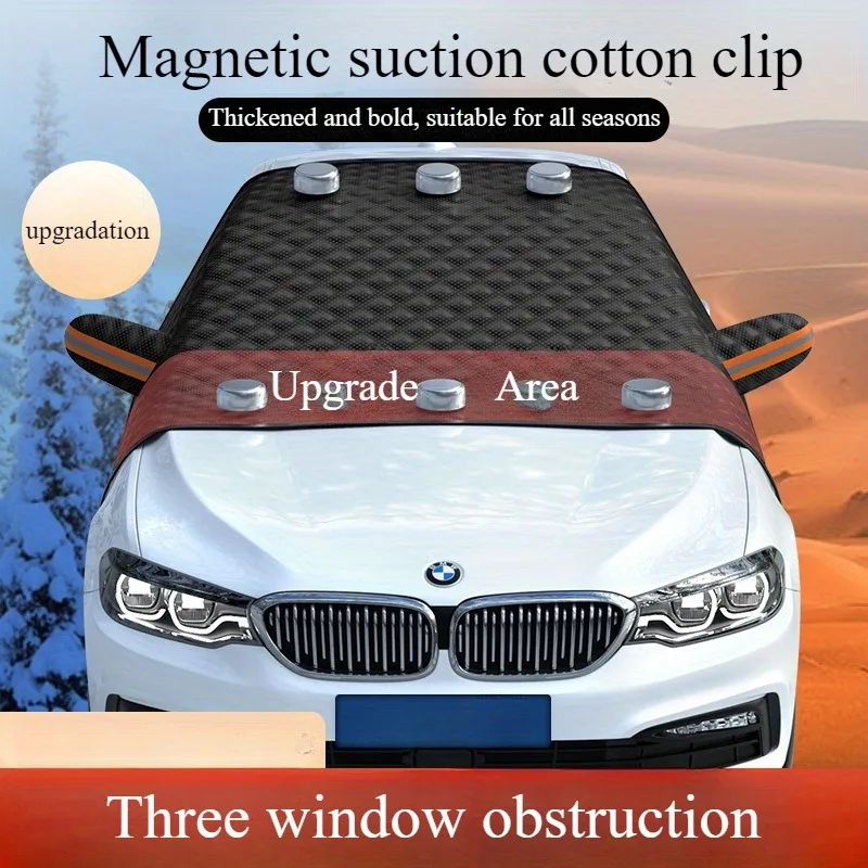 Magnetic Car Windshield Cover - Snow, Sun & Frost ,Winter Car Window Cover Winter Car Clothing Windscreen