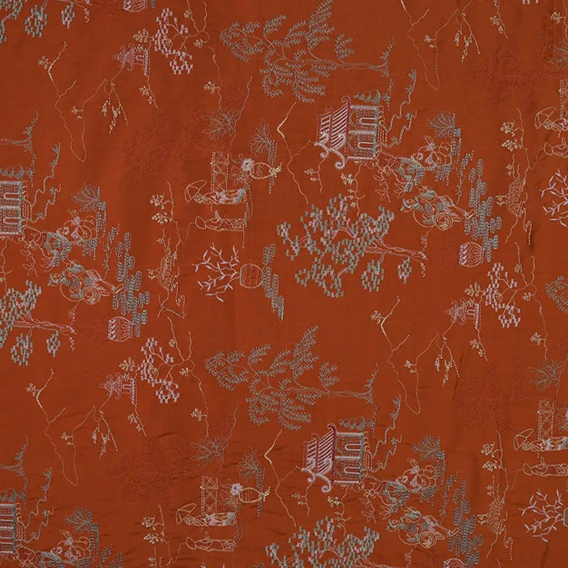 Embroidered jacquard double fabric silk real traditional pattern Chinese cheongsam clothing