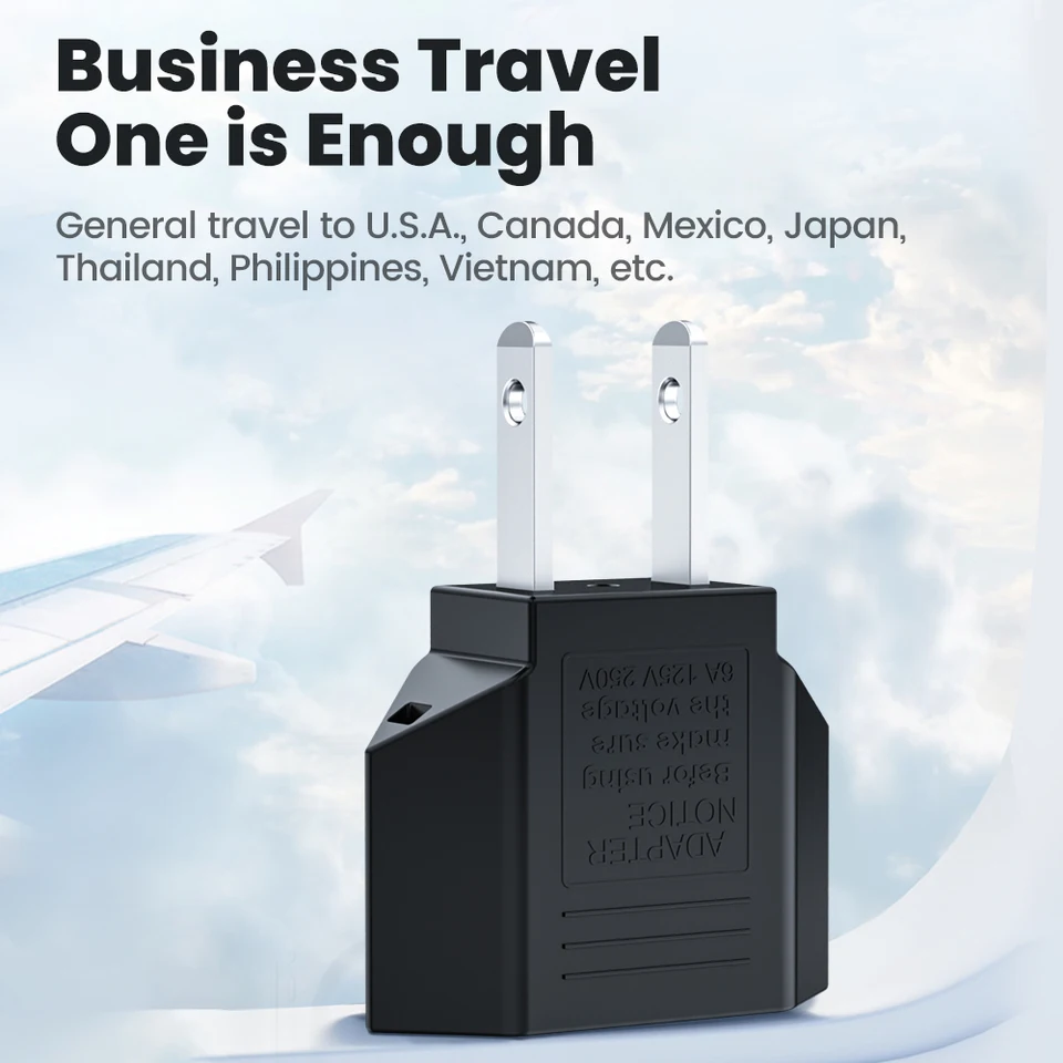 1-10PCS Adaptador de Enchufe Eléctrico EE. UU. América a UE Europeo China CN Canadá CA Convertidor de Viaje Enchufes Toma de Corriente AC 4