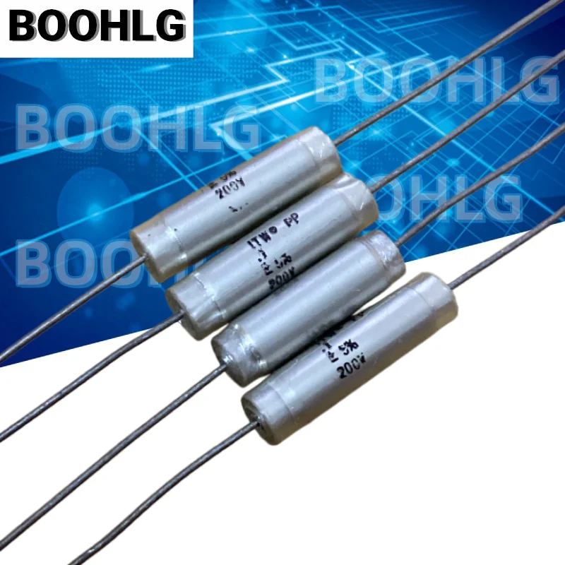 5PCS Large Size 6X25mm Axial Tin Foil Film Capacitor 200V 0.1UF 104 Tolerance ±5% HIFI Audio Coupling Capacitor