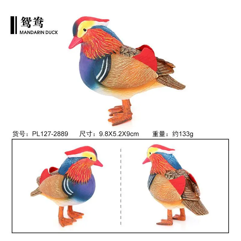 Simulation animal model farm poultry mandarin duck bird official duck Deng Muniao children's cognitive plastic toy ornament