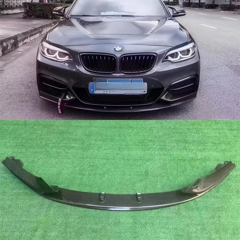 

Для BMW 2 серии F22 F23 M235i 240i 2014-2020 Передняя губа из настоящего углеродного волокна Передний бампер Нижняя губа под спойлер Сплиттер Обвес Комплект