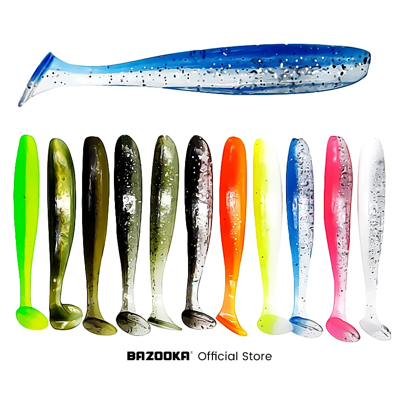 Bazooka 100mm 150mm Soft Fishing Lure Silicone Bait Easy Shiner T Tail Worm Sea Pesca Shad Wobblers Trout Crap Pike Bass Winter