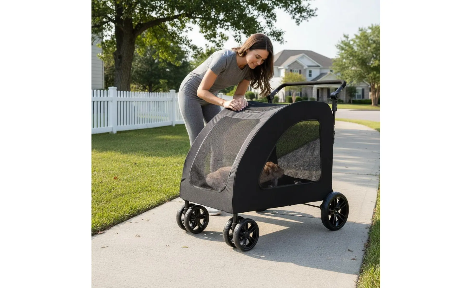 Large Dog Stroller Breathable Mesh Foldable Dog Stroller Supportive Ride Removable Liner for Outdoor Walks, Travel Large Dog Stroller Breathable Mesh Foldable Dog Stroller Supportive Ride Removable Liner for Outdoor Walks, Travel