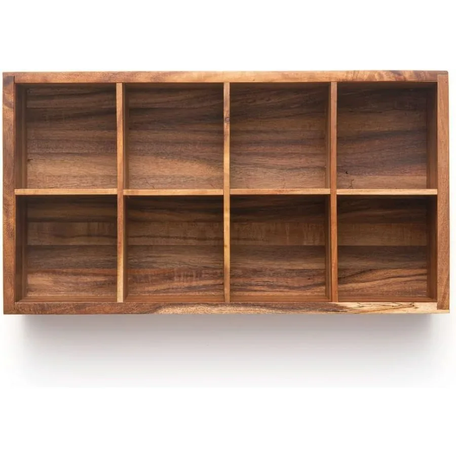 

Чайная коробка из железного дерева Cornwall, органайзер для чая с 8 отделениями, дерево акации