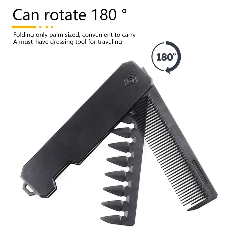 

Многофункциональные карманные складные расчески, пластиковая парикмахерская машинка для стрижки волос с широкими зубьями, расческа для салона, инструменты для укладки, расческа с масляной головкой, расческа для бороды