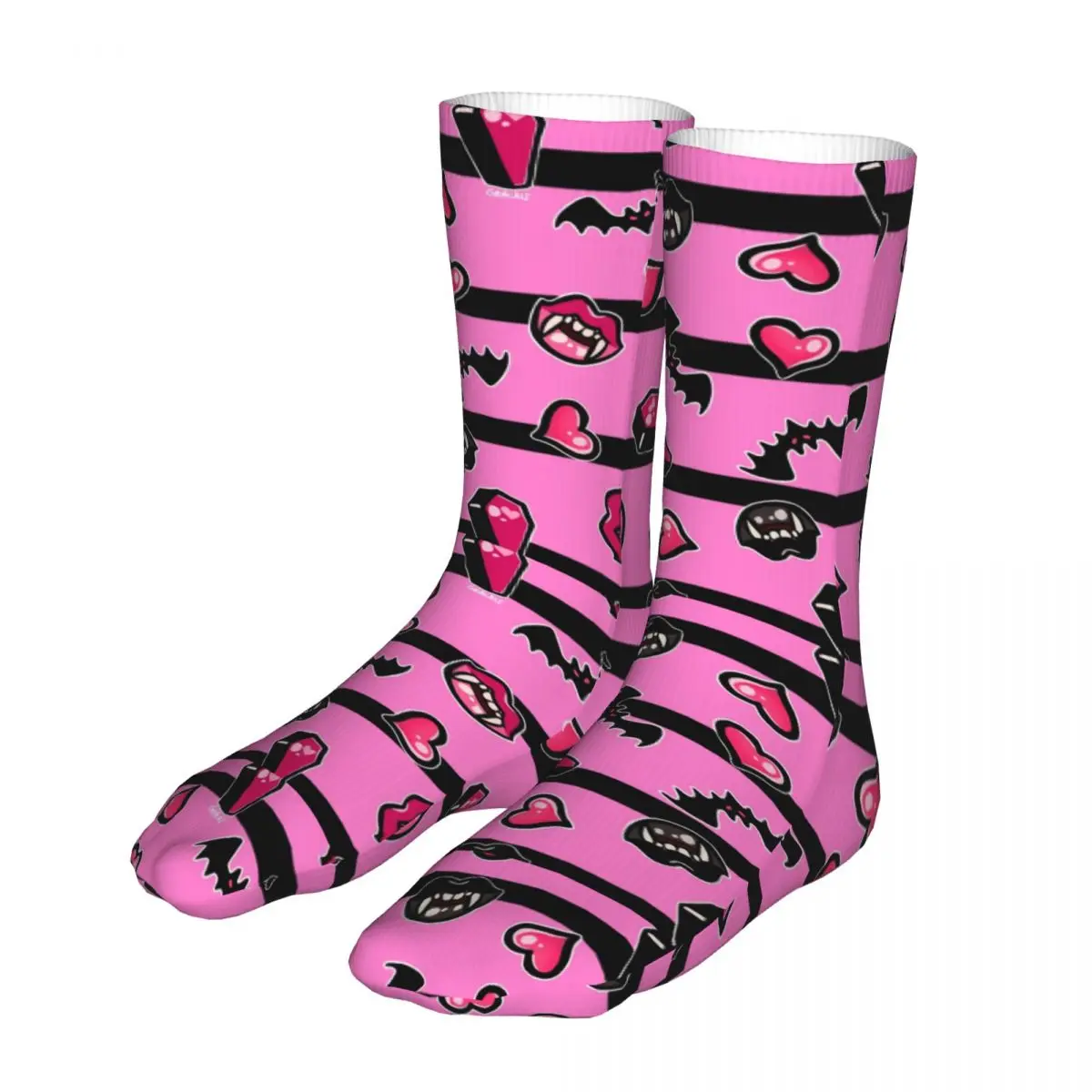 New Socks Male Mens Women Hip Hop Pink Vampire Socks Draculaura Monster High Skateboard Stockings Spring Summer Autumn Winter