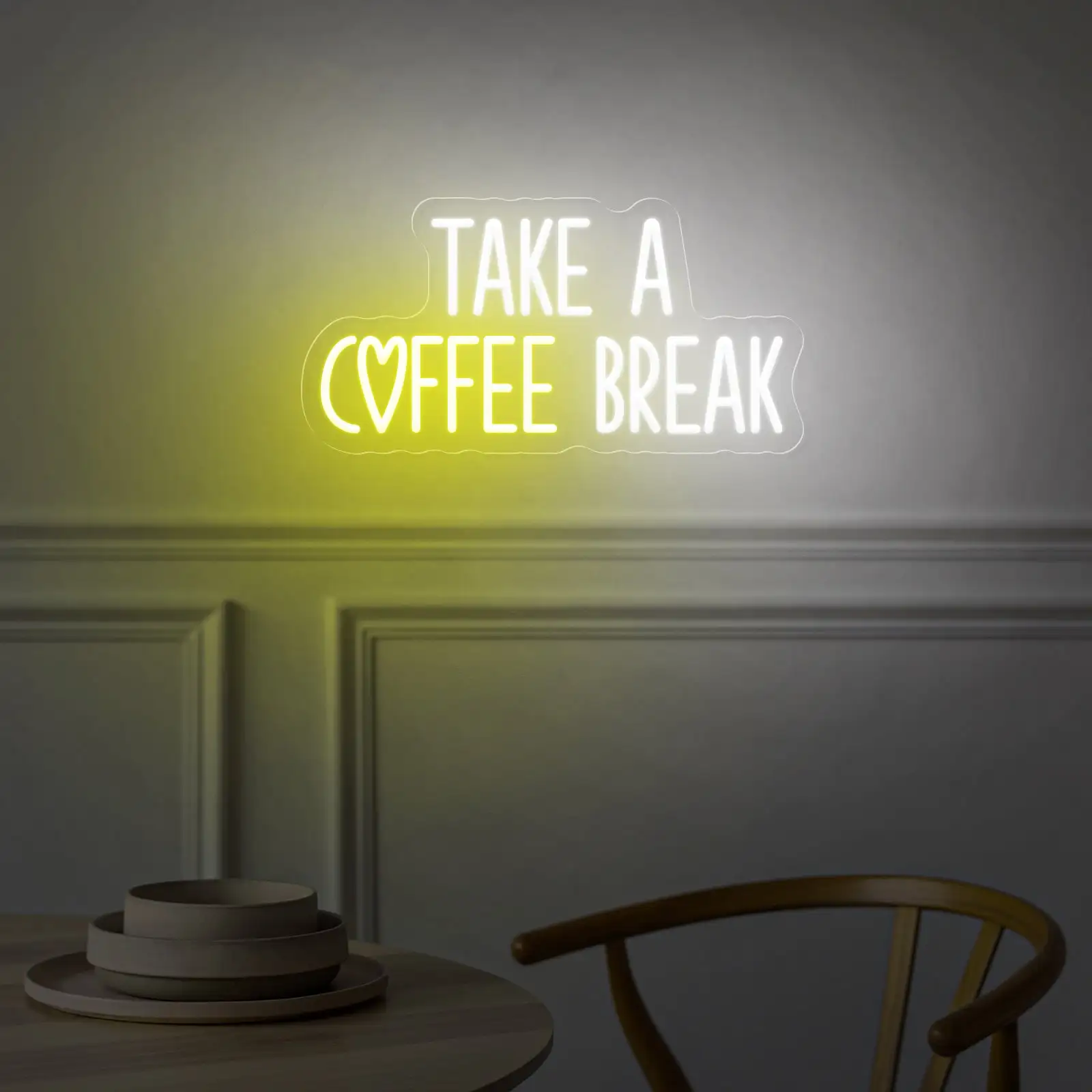 Take A Coffee Break Neon Sign Coffee Art Wall Art Decor Office Living Decor Birthday Gifts For Friends Bedroom Modern Heart Sign